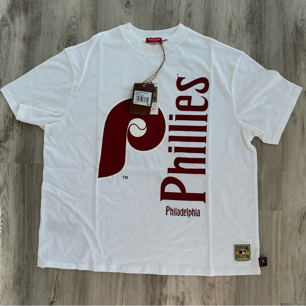 Mitchell & Ness Phillies White and Red Tee